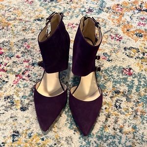 Nine West Pointy Toe Purple Velvet 3.5” Heels